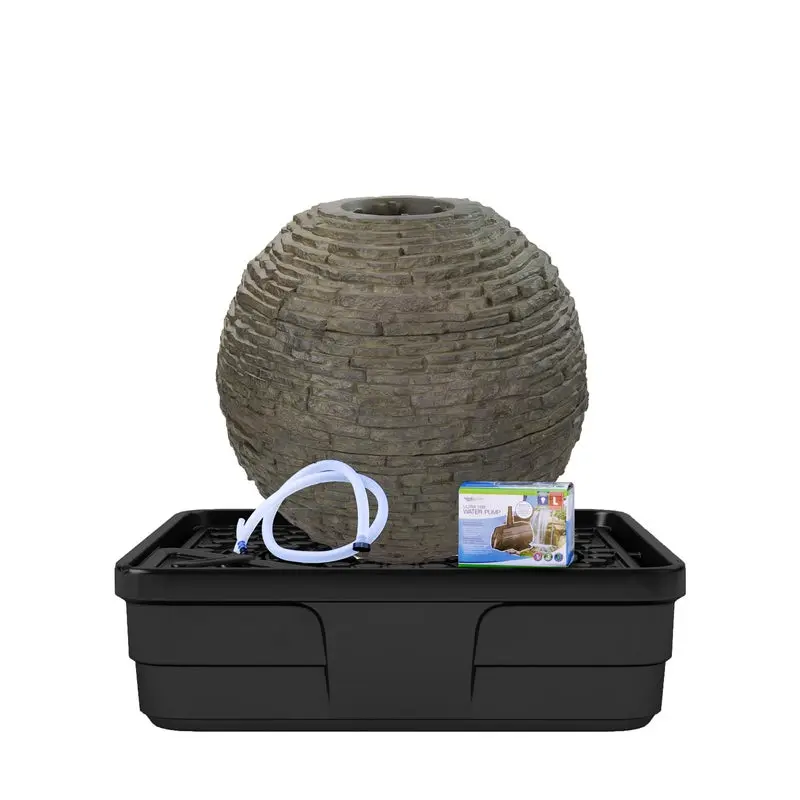 AQUASCAPE STACKED SLATE SPHERE FOUNTAIN KIT - 32" DIA (81 CM)