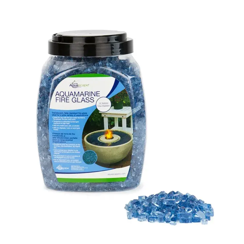 AQUASCAPE 1/4" AQUAMARINE FIRE GLASS - 10 LB / 4.5 KG