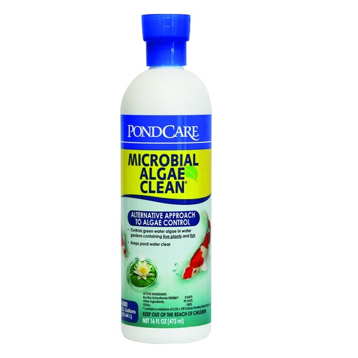 [AP269B] PONDCARE MICROBIAL ALGAE CLEAN Biological Inhibitor of Green Water, Alternative approach to algae control (16 FL OZ)