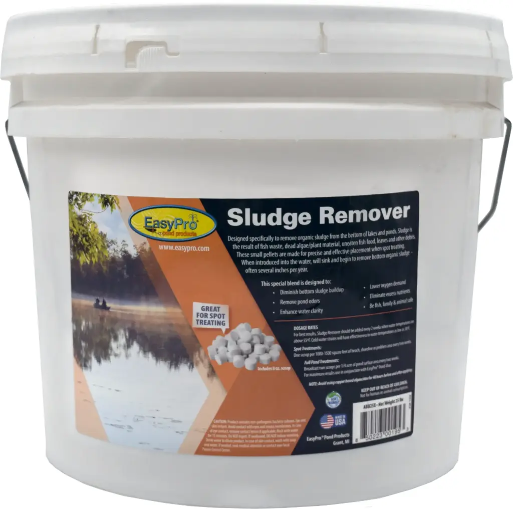 Easy Pro Sludge Remover Pellets, 25lb pail - 3 gram pellets and 8 oz. application scoop