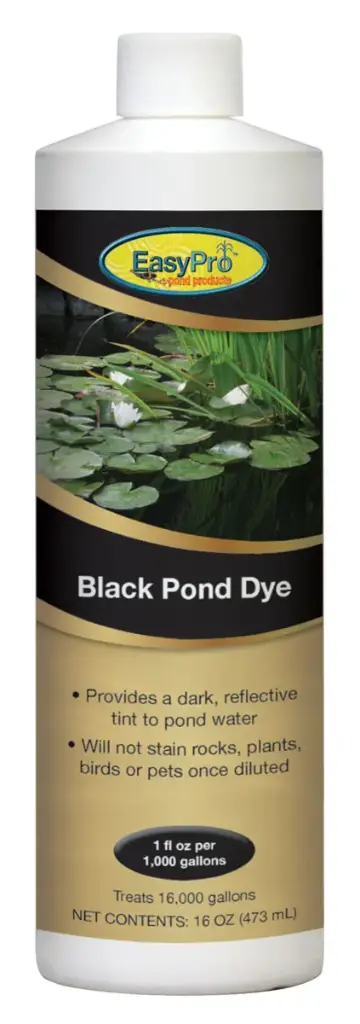 Easy Pro Black Pond Dye, 16 fl oz (1 pint), treats 16,000 gallons
