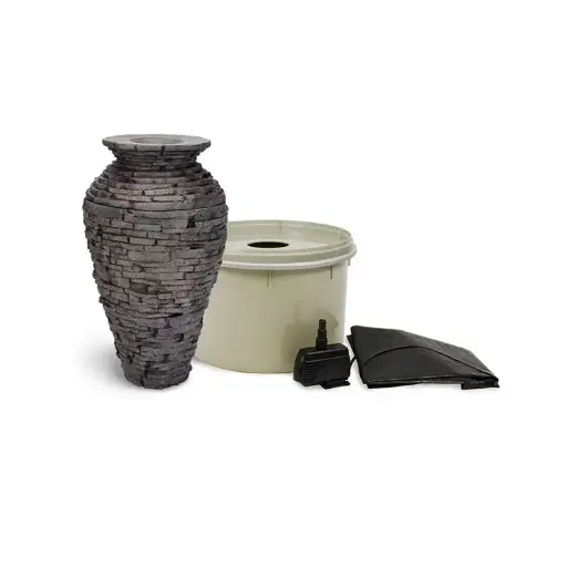 [AQS58064] AQUASCAPE STACKED SLATE URN FOUNTAIN KIT - 33.5" H (85 CM)