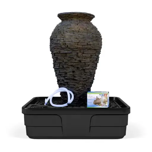 [AQS58090] AQUASCAPE STACKED SLATE URN FOUNTAIN KIT - 45" H (114 CM)