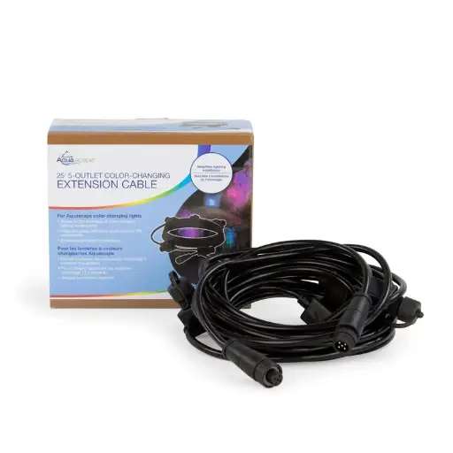[AQS84070] AQUASCAPE COLOR-CHANGING LIGHT EXTENSION CABLE 5-OUTLETS - 25' (7.62 M)