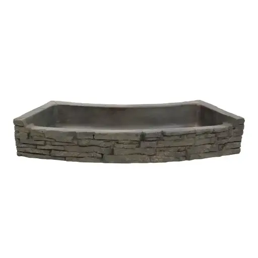 [AQS78285] AQUASCAPE STACKED SLATE WALL TOPPER-CURVED REAR-SPILL