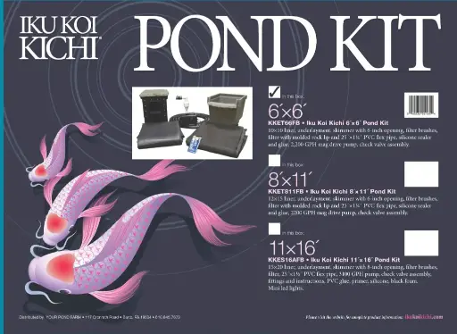 [KKET66FB] Iku Koi Kichi Pond Kit 6'x6' w/Brushes