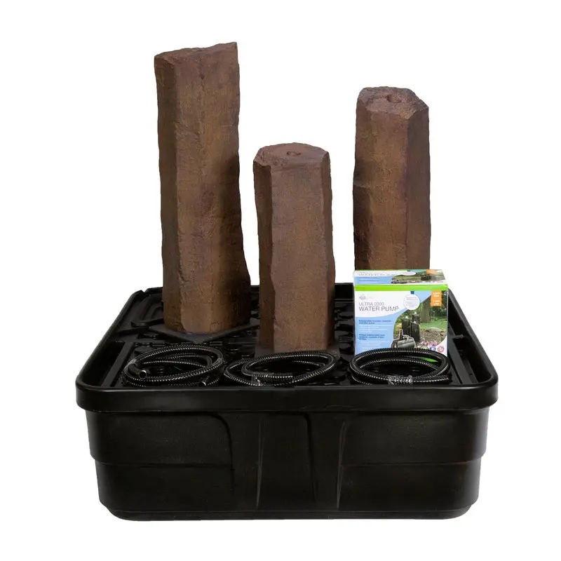 AQUASCAPE FAUX BASALT COLUMN SET OF 3 FOUNTAIN KIT - 24",30",36"H (61,76,91 CM)