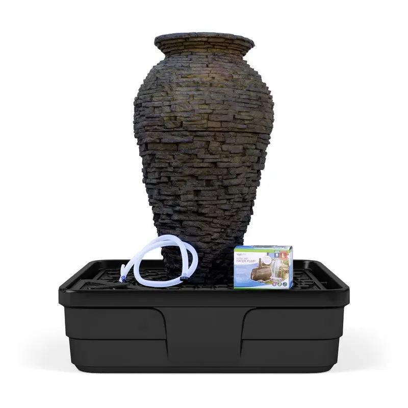 AQUASCAPE STACKED SLATE URN FOUNTAIN KIT - 45" H (114 CM)