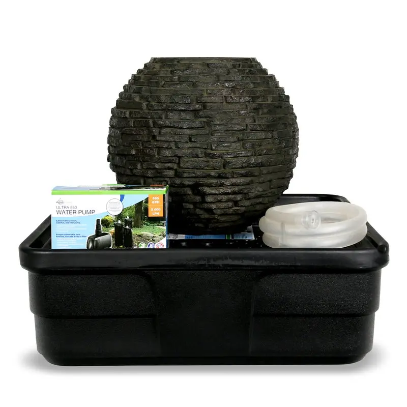 AQUASCAPE STACKED SLATE SPHERE FOUNTAIN KIT - 18" DIA (46 CM)