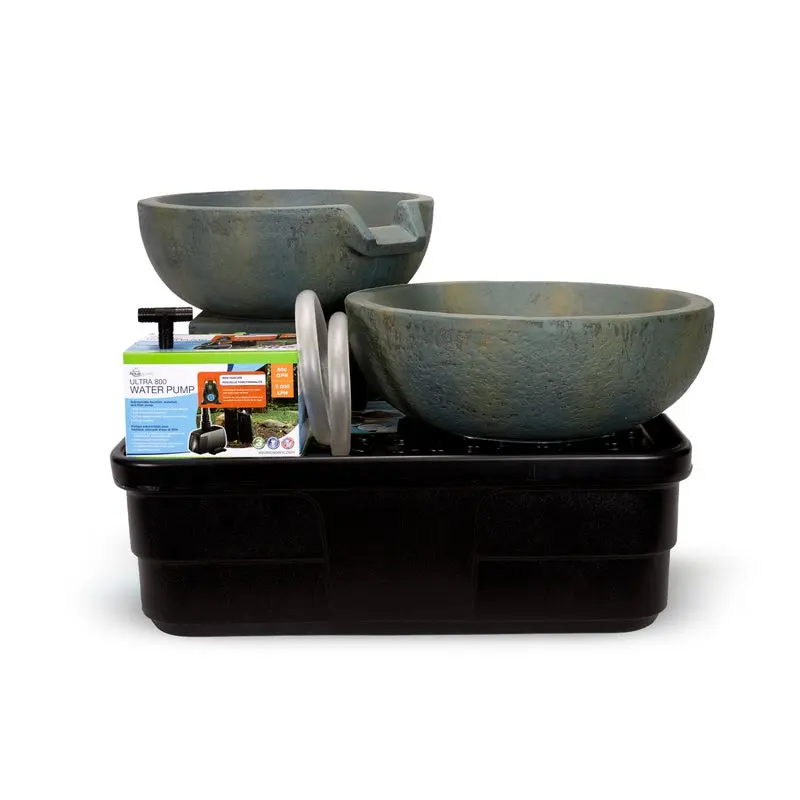 AQUASCAPE SPILLWAY BOWL AND BASIN FOUNTAIN KIT - PATINA - 19"/21" DIA (49/52 CM)