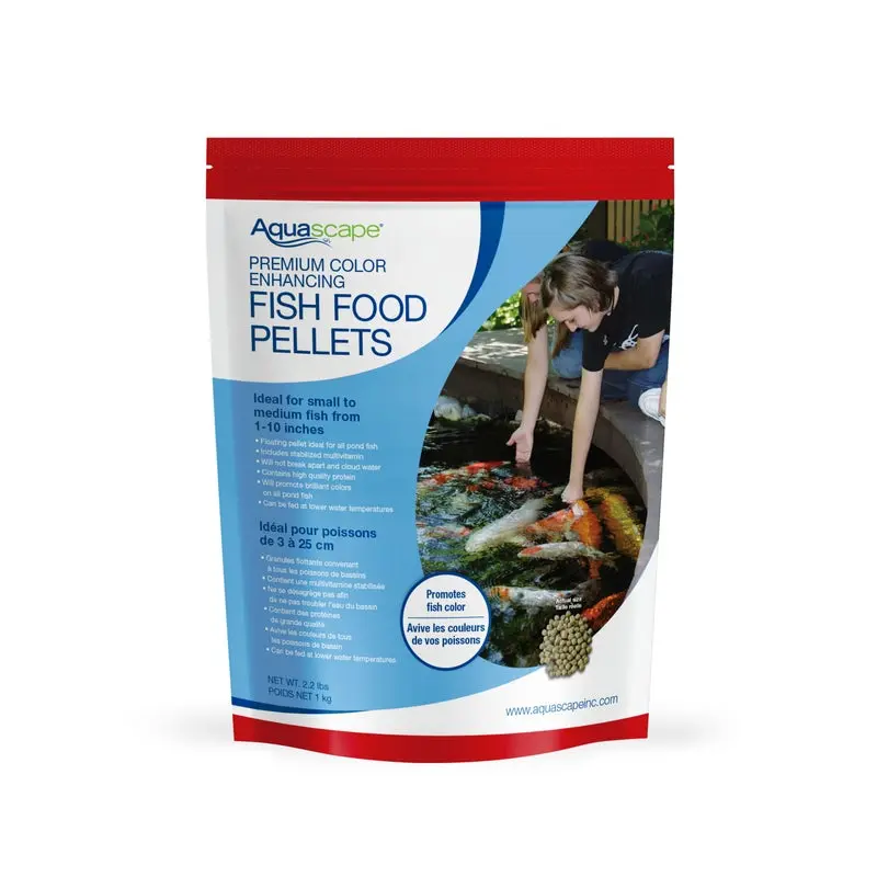 AQUASCAPE PREMIUM COLOR ENHANCING FISH FOOD-SMALL PELLETS - 2.2 LB / 1 KG