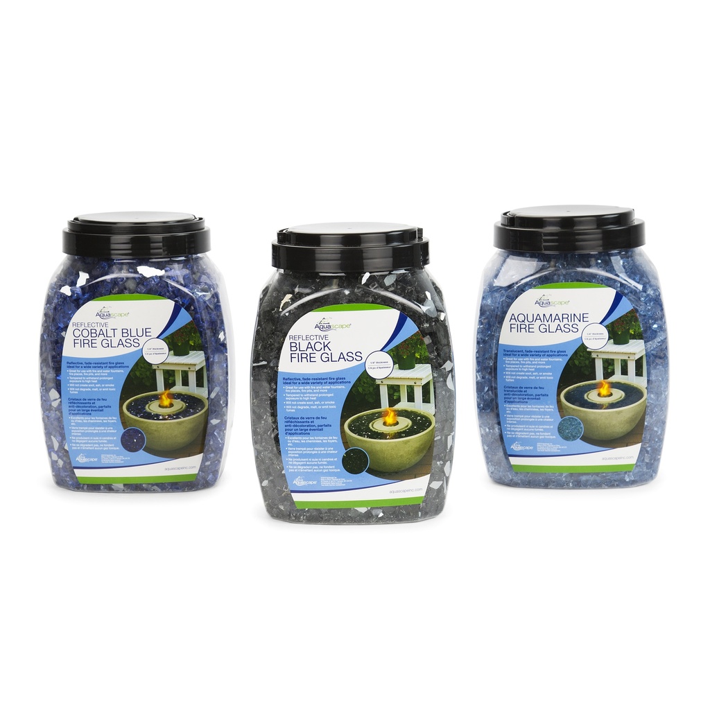 AQUASCAPE 1/4" REFLECTIVE BLACK FIRE GLASS - 10 LB / 4.5KG