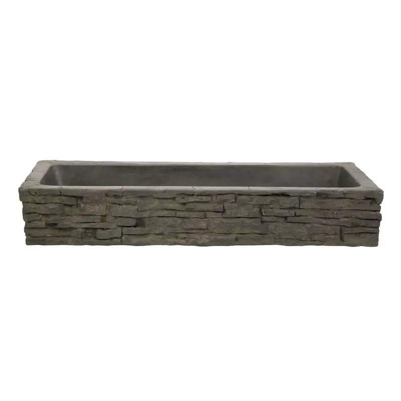 AQUASCAPE STACKED SLATE WALL TOPPER-STRAIGHT QUAD-SPILL