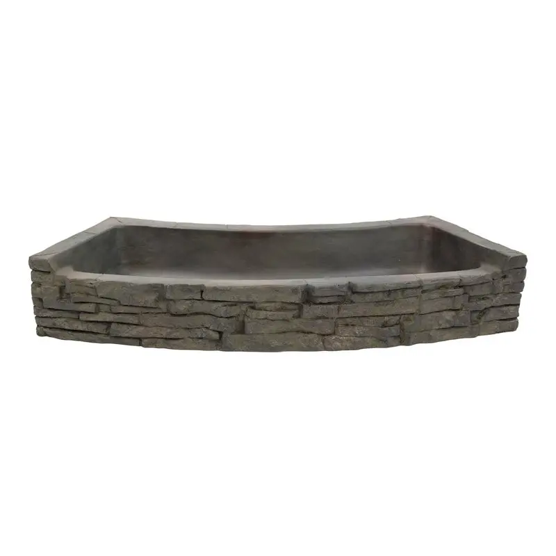 AQUASCAPE STACKED SLATE WALL TOPPER-CURVED REAR-SPILL