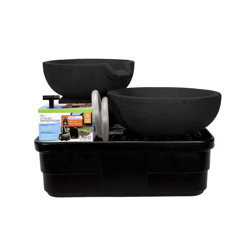 AQUASCAPE SPILLWAY BOWL AND BASIN FOUNTAIN KIT - IRON ORE - 19"/21" DIA (49/52 CM)