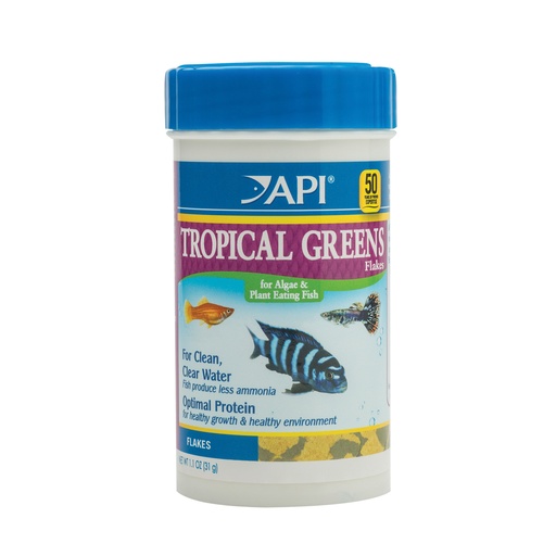 [AP831B] API TROPICAL GREENS FLAKES Tropical Fish Greens Flakes Fish Food (1.1 OZ)