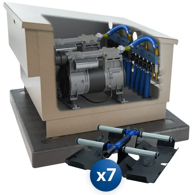 Airmax LS80 System w/ 7 Diffusers & Metal Cabinet 230v No EasySet Airline 1.5 HP