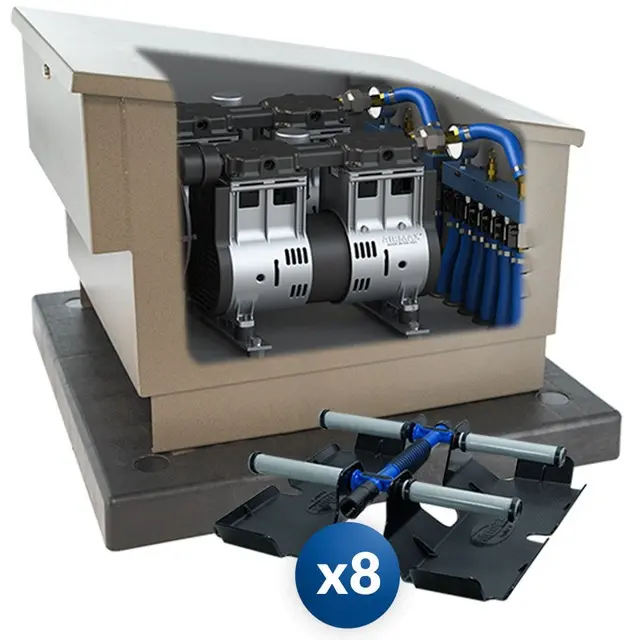 Airmax LS120 System w/ 8 Diffusers & Metal Cabinet 230v No EasySet Airline 2 HP