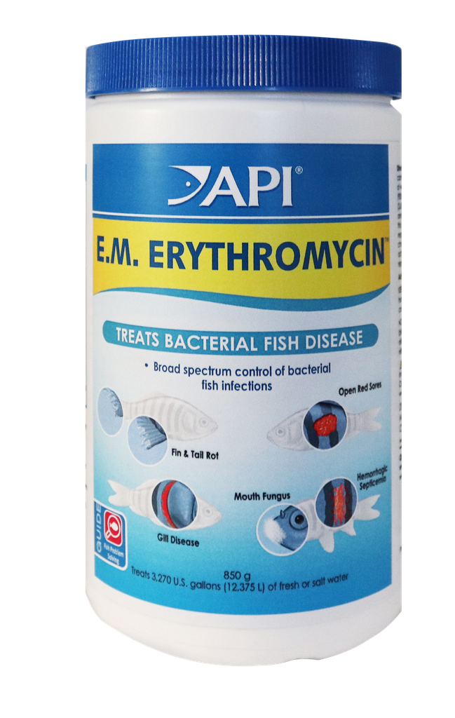 API E.M. ERYTHROMYCIN Freshwater Fish Powder Medication 1.87-Pound Box