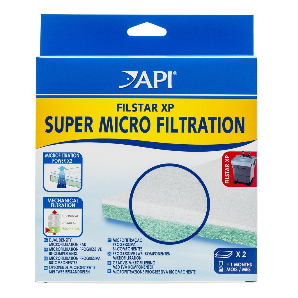 Mars Fishcare API FILSTAR XP SUPER MICROFILTION Aquarium Canister Filter Filtration Pads 2-Count