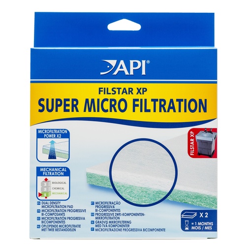 [AP734A] Mars Fishcare API FILSTAR XP SUPER MICROFILTION Aquarium Canister Filter Filtration Pads 2-Count