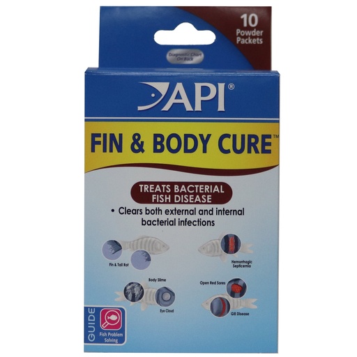 [AP17P] API FIN & BODY CURE Freshwater Fish Powder Medication 10-Count Box