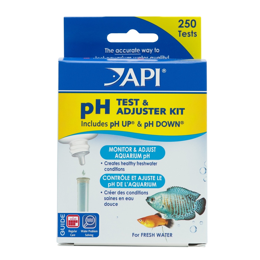Mars Fishcare API pH TEST & ADJUSTER KIT 250-Test Freshwater Aquarium Water pH Test and Adjuster Kit