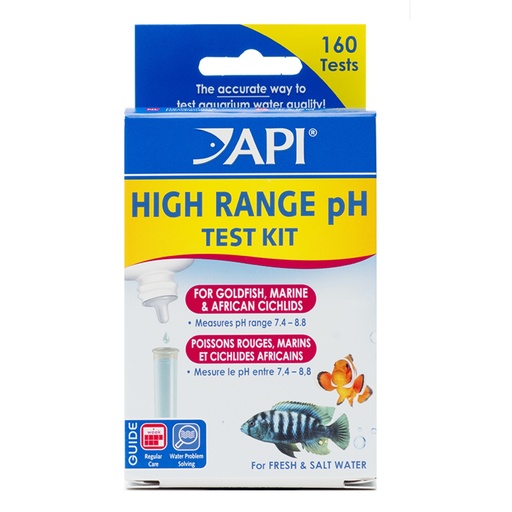 [AP27] API HIGH RANGE PH TEST KIT 160-Test Freshwater and Saltwater Aquarium Water Test Kit