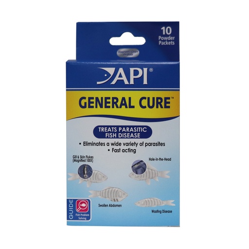 [AP15P] API GENERAL CURE Freshwater and Saltwater Fish Powder Medication 10-Count Box