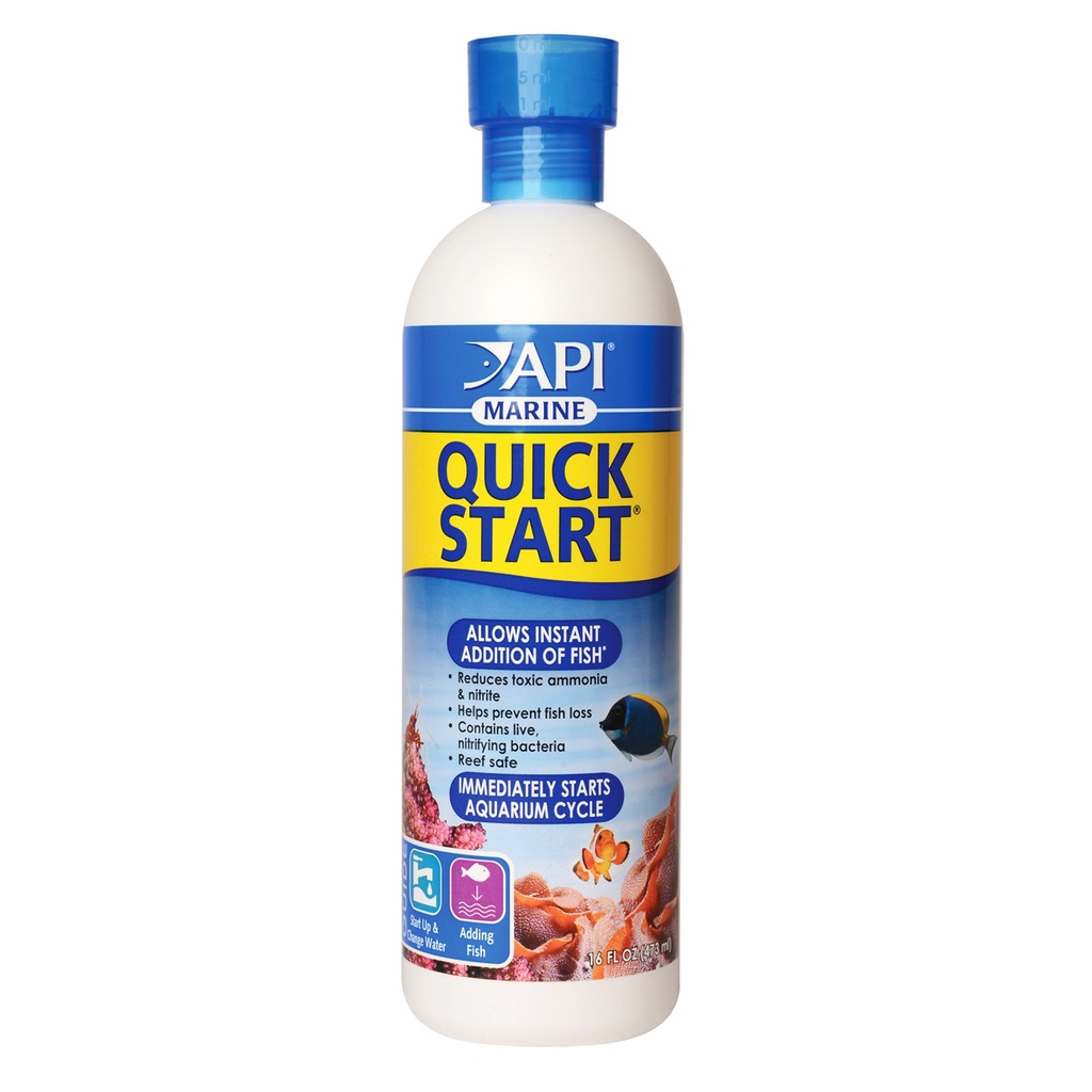 Mars Fishcare API MARINE QUICK START Saltwater And Reef Aquarium Nitrifying Bacteria 16-Ounce Bottle