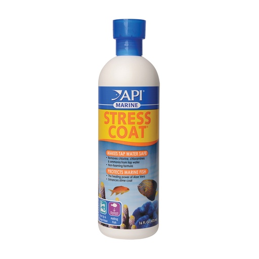 [AP385D] Mars Fishcare API MARINE STRESS COAT Saltwater Aquarium Water Conditioner 16-Ounce Bottle
