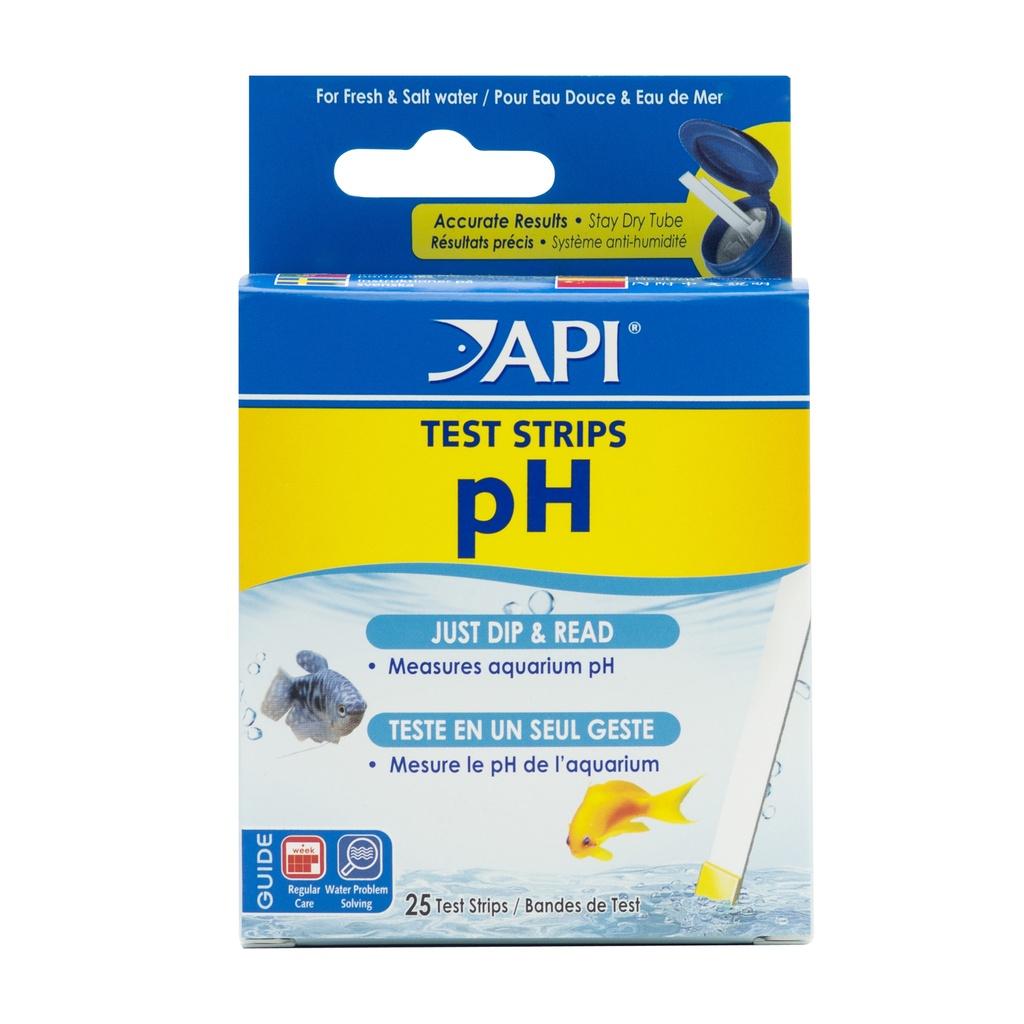 Mars Fishcare API pH TEST STRIPS Freshwater and Saltwater Aquarium Water test strips 25-Count Box