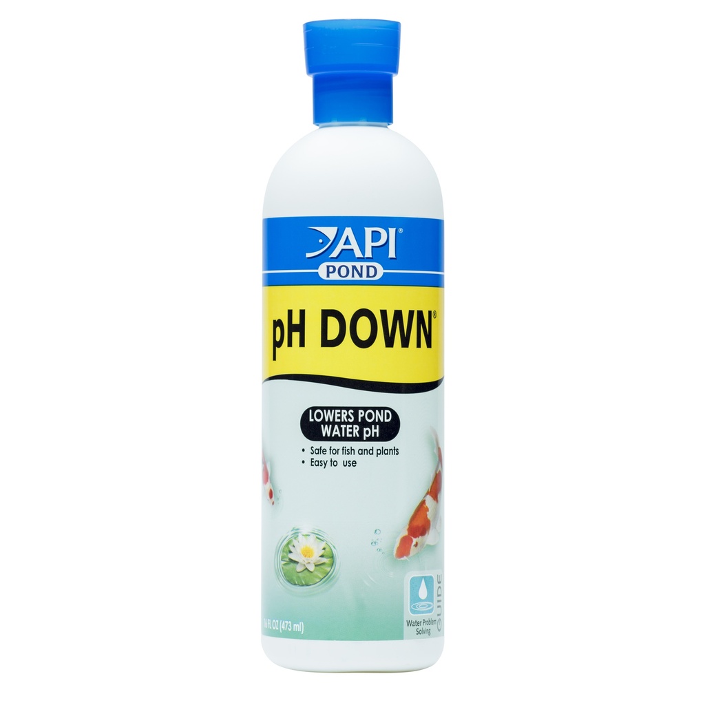 Mars Fishcare API POND pH DOWN Pond Water pH Reducing Solution 16-Ounce Bottle