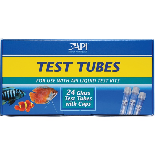 [AP32] API REPLACEMENT TEST TUBES WITH CAPS For Any Aquarium Test Kit Including API Freshwater Master Test Kit 24-Count Box