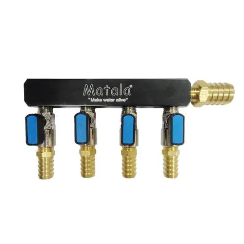 Matala 4 Valve Heavy Duty Air Manifold (5/8" Barb)