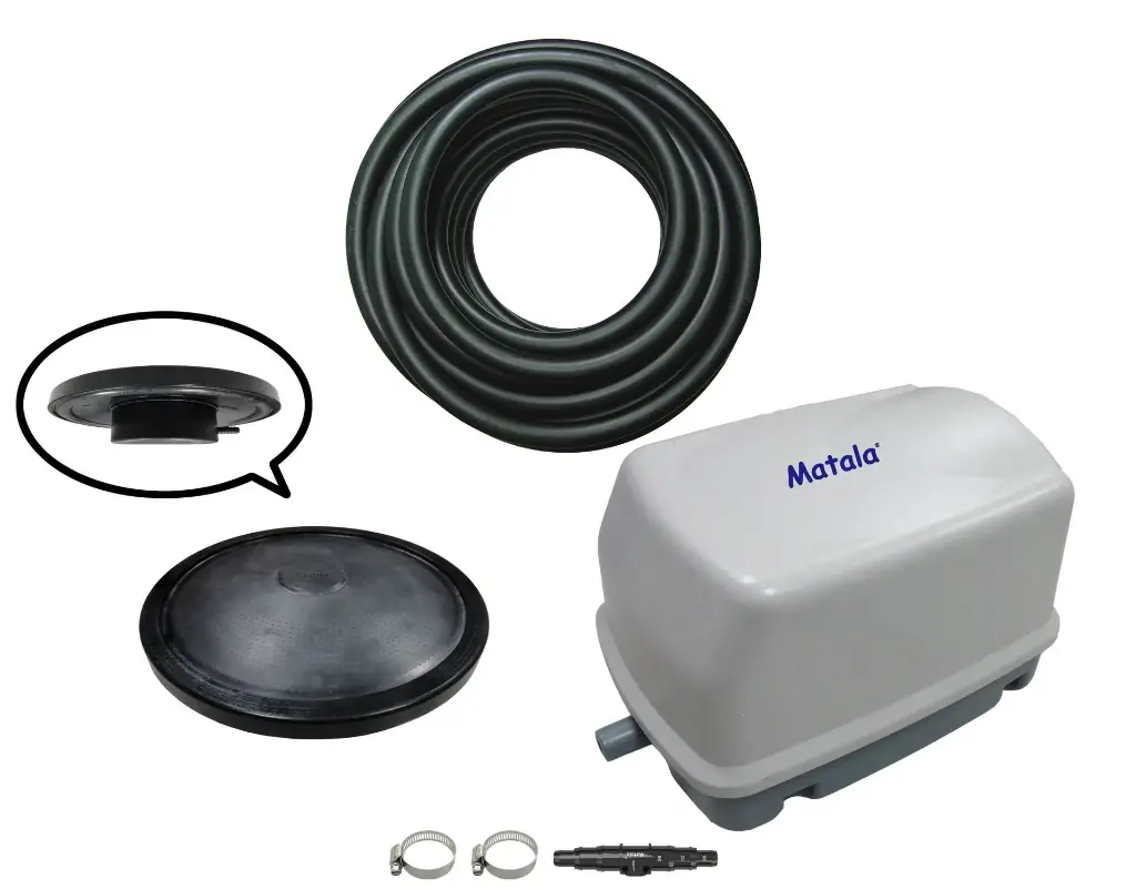 Matala HK-40LP Air Pump + MD-7W Air Diffuser + 30ft 3/8" Weighted Air Hose (MTMEAPRO3PLUS-W)