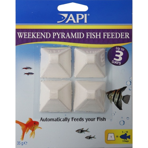 [AP78] Mars Fishcare API WEEKEND PYRAMID FISH FEEDER 3-Day Automatic Fish Feeder 1.4-Ounce 4-Count Pack