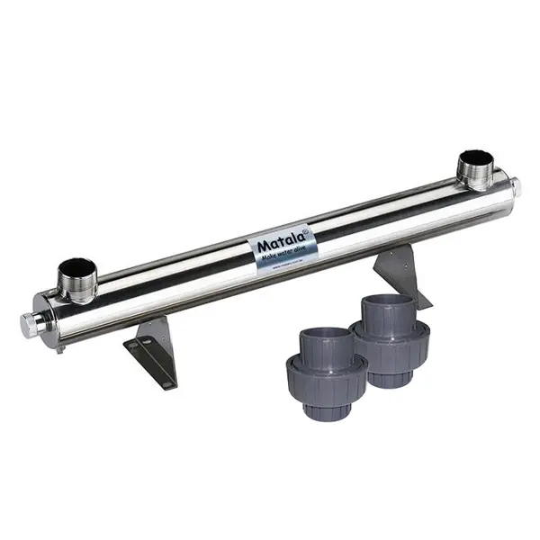 Matala Stainless Steel UV Clarifier 40 watt, electronic ballast
(includes 2" Unions)