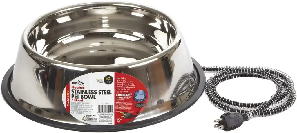 Allied Precision 5 Qt. Heated Stainless Steel Pet Bowl
