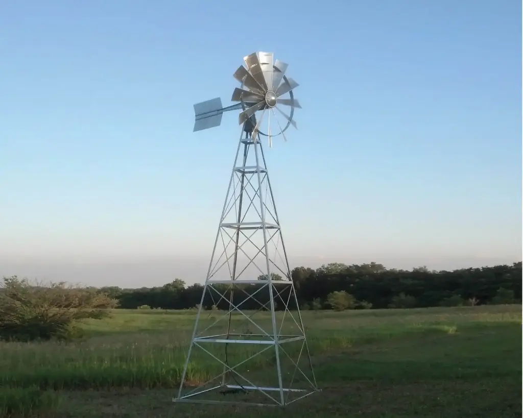 Easy Pro 20' Four Legged Becker Windmill with 2-way splitter, 50' poly, 200' Quick Sink tubing and 2- QS1 diffusers