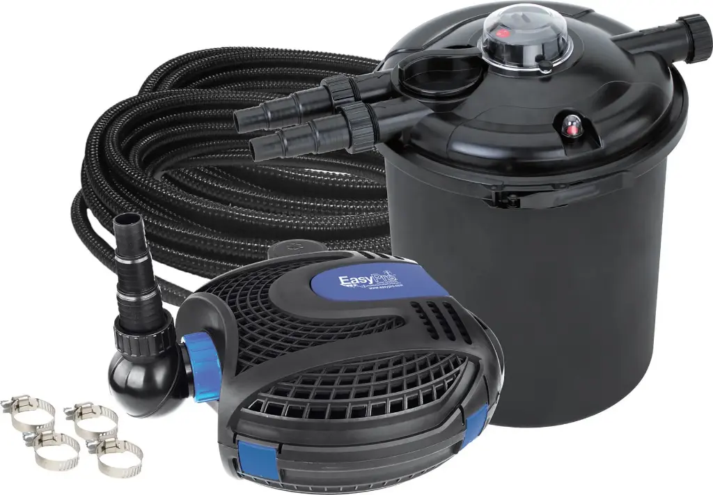 Easy Pro Eco-Clear Pond Filtration Kit - EC2600U, EPS2500, tubing and clamps - Up to 2600 gallons