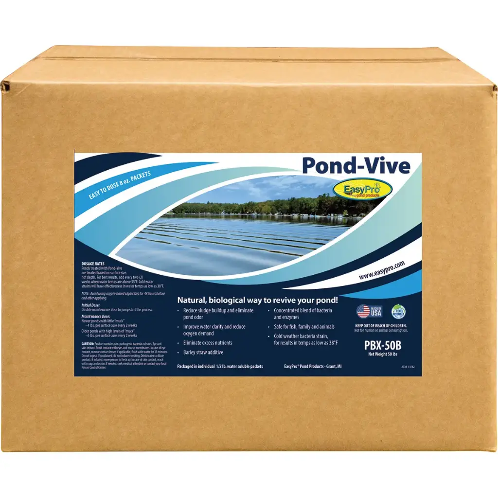 Easy Pro Pond-Vive Bacteria X, 100ct. 8oz Water Soluble Packs (approx. 50lb BOX)