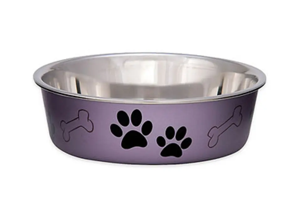 Loving Pet Metallic Bella Bowl Small- Grape