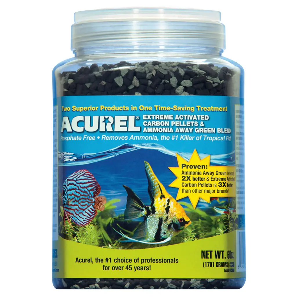 Acurel 60 oz Half Gallon Extreme Activated Carbon Pellets & Ammonia Away Green Blend