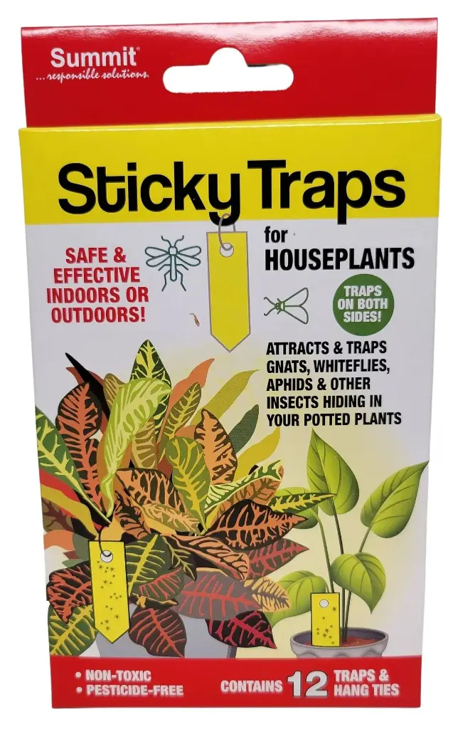 Summit STICKY TRAPS Houseplant Insect Traps 12 count (2 - 12 ct displays per case)