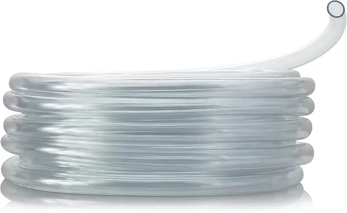Alpine 1/4" I.D. x1/16" Wall PVC Clear Tubing x 100' Coil