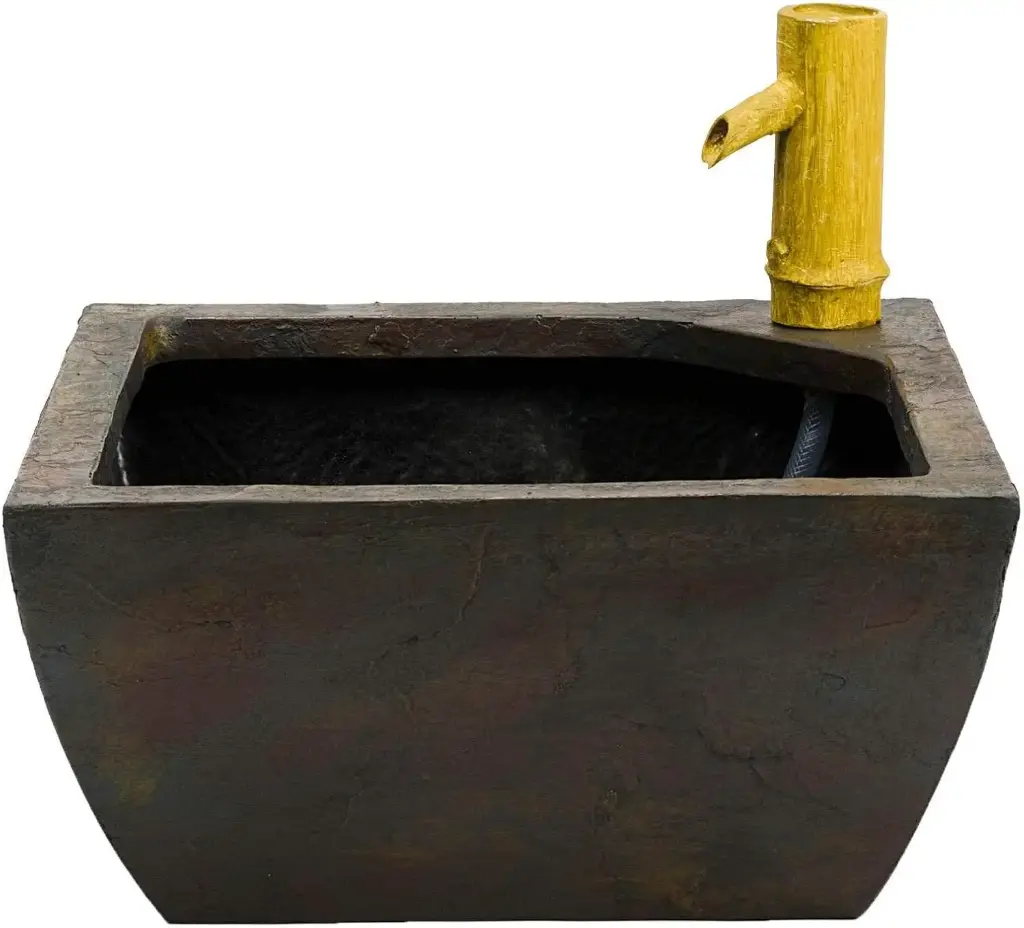 DISCONTINUED_   Aquascape AQUATIC PATIO POND SQ - MINI W/ DECO BAMBOO AND