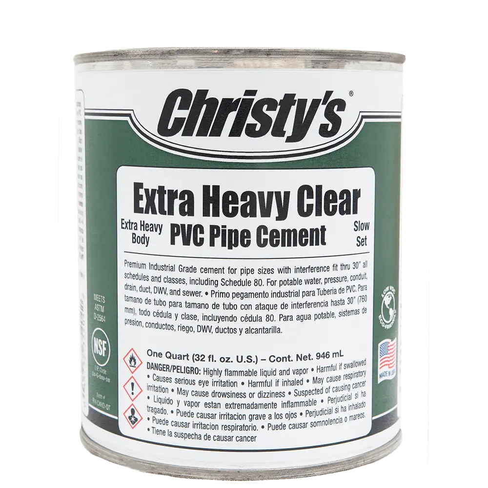 Christy's Med Clear PVC Pipe Cement, 1/4 Pint