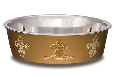 Loving PetBella Bowl Large Fleur de Lis- Antique Gold