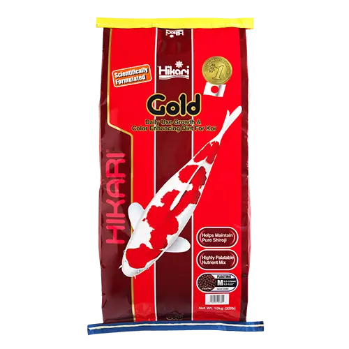 Hikari Gold Color Enhancing Koi Food - Medium Pellet - 22 lbs